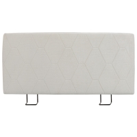 HOMCOM Kopfteil für Bett 160 cm mit Höhenverstellung, Chenille, Rauten-Design und Metallgestell, Weiß