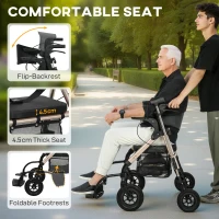 HOMCOM Rollator Walker Wheelchair, with Seat - Black(m-6)