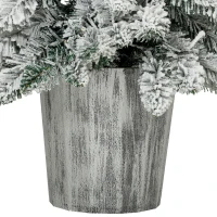 HOMCOM Set van 3 besneeuwde kunstkerstbomen met verlichting, PVC-takken en warmwitte leds(m-12)