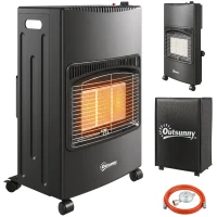 Outsunny Sobă pe Gaz 4,2 kW, 3 Trepte de Căldură, ODS, Oprire la Stingerea Flăcării, Anti-răsturnare(m-11)