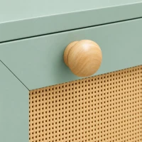 HOMCOM Meuble à chaussures 12 paires, armoire à chaussures avec 2 tiroirs rabattables, étagères réglables, 80x26x101 cm, vert(m-11)