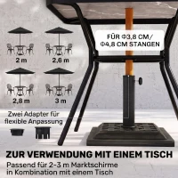 Outsunny Pied de parasol, socle parasol extérieur en résine 9 kg, pour mât de Ø 38/48 mm, pour terrasse, 44 x 44 x 33 cm, bronze(m-4)