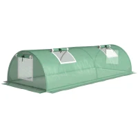 Outsunny Mini Serre de Jardin mini serre tunnel à tomates 200 x 80 x 45 cm Acier PE Anti-UV 4 portes en filet enroulables vert(m-1)