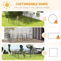 PawHut 12 Panels Heavy Duty Puppy Playpen, for Small Dogs, Indoor and Outdoor Use - Silver(m-4)