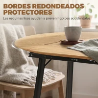 HOMCOM Mesa de Comedor Extensible Ovalada para 4-6 Personas con Patas de Hierro y Bordes Redondeados Estilo Rústico Roble(m-6)