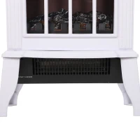 HOMCOM Freestanding Electric Fireplace, Electric Log Burner w/ LED Flame Effect, Overheating Safety System, 1000W/2000W, White(m-13)