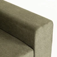 HOMCOM Sofá Convertible 2 Plazas 4 en 1, Sofá Cama Comprimido en Chenilla 208 cm con Asiento Amplio, 2 Cojines, Verde(m-6)