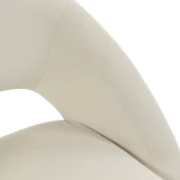 HOMCOM Velvet Desk Chair, Modern Office Chair with Height-Adjustable, Wheels, for Home Study Bedroom, Cream(m-13)