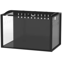 PawHut Gaiola Gigante para Hamster Gaiola para Roedor em Aço e Acrílico Transparente Vista Panorâmica 81x51x53 cm Preto(m-7)