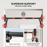SPORTNOW Pull up Bar Doorway 79-107cm, No Screw Chin up Bar 225kg Capacity, with Level Gauge, Triangle Support, for Home Workout(m-6)