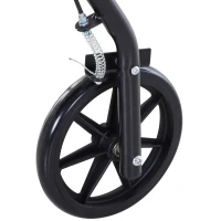 HOMCOM Cadru de mers pliabil pentru vârstnici cu șezut și 4 roți mâner ergonomic reglabil pe înălțime frâne cu levier coș negru(m-3)