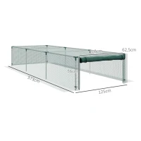 Outsunny Serre de jardin serre à tomates filet protection porte zippée enroulable HDPE, dim. 125L x 373l x 62,5H cm(m-3)