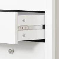 HOMCOM Commode 5 Tiroirs, Meuble de Rangement avec Glissières Fluides, Chiffonnier, Style Moderne, 60 x 39,5 x 95,3 cm, Blanc(m-10)