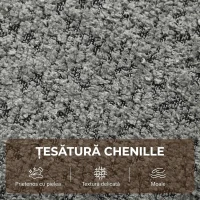 HOMCOM Canapea 3 locuri fără cadru, cu șezut amplu, 6 perne, design curbat, din chenille, gri deschis(m-6)
