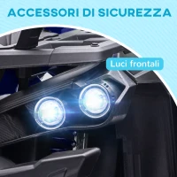 HOMCOM Quad Elettrico per Bambini 3-5 Anni a 12V con Fari e Pedale, in PP e Metallo 100x65x73 cm, Blu(m-5)