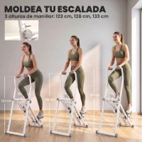SPORTNOW Stepper de Escalera para Casa Plegable con 3 Niveles de Resistencia Manillar Ajustable Monitor LCD Soporte para Móvil(m-5)
