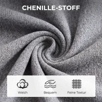 HOMCOM Draaifauteuil met Brede Zitting, Geïntegreerde Armleuningen, Chenille-look, Donkergrijs(m-7)