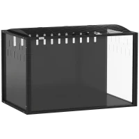 PawHut Jaula para Hámster Gigante Hábitat para Roedor en Acero y Acrílico Transparente Vista Panorámica 81 x 51 x 53 cm Negro(m-1)