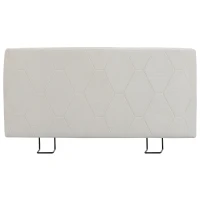 HOMCOM Kopfteil für Bett 160 cm mit Höhenverstellung, Chenille, Rauten-Design und Metallgestell, Weiß(m-7)