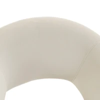 HOMCOM Velvet Desk Chair, Modern Office Chair with Height-Adjustable, Wheels, for Home Study Bedroom, Cream(m-10)