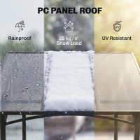 Outsunny 246 x 149cm Outdoor BBQ Protective Gazebo Tent Aluminium Steel Frame w/ 2 Shelves Hardtop Roof Canopy Ground Stakes Safe Cooking(m-4)