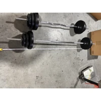 SPORTNOW Juego de Mancuernas Musculación 50 kg 3 en 1, Pesos Ajustables Revestimiento PP, Barra Antideslizante, Cierre, Negro(m-4)