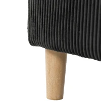 HOMCOM Sillón de salón en terciopelo acanalado, sofá 1 plaza acolchado, asiento amplio, cojín con muelles, 83x74x87cm, Gris oscuro(m-9)
