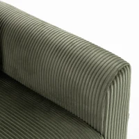 HOMCOM Sillón de salón en terciopelo acanalado, sofá 1 plaza acolchado con asiento amplio y cojín con muelles, 83x74x87cm, Verde(m-8)