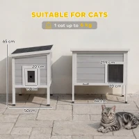 PawHut Outdoor Cat House, Insulated Cat Shelter with Insulated Liner, Waterproof Asphalt Roof, Escape Door, Opening Top(m-3)