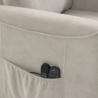 HOMCOM Fauteuil Releveur Électrique Massage Vibration et Chaleur, Fauteuil Relax Électrique, Dossier Inclinable, Chenille, Gris(m-14)