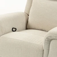 HOMCOM Relaxstoel met lig- en schommelfunctie, tv-stoel met voetensteun, crèmewit(m-13)