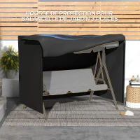 Outsunny Housse de Protection balancelle de Jardin 3 Places bâche étanche dim. 2,05L x 1,24l x 1,64H m Oxford Haute densité 600D(m-5)