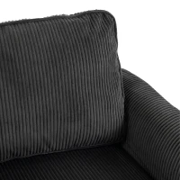 HOMCOM Poltrona de Sala em Veludo Cotelê Poltrona 1 Lugar Estofada Assento Largo Almofada com Molas 83x74x87 cm Cinza Escuro(m-6)