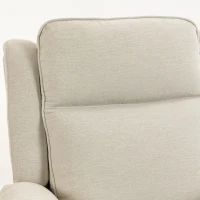 HOMCOM Relaxstoel met lig- en schommelfunctie, tv-stoel met voetensteun, crèmewit(m-11)