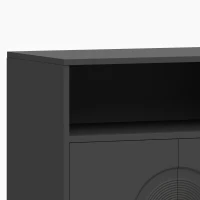 HOMCOM Record Player Stand, Vinyl Record Holder with Storage Holds Up to 300 Albums with Flip-Top Compartment, Black(m-13)