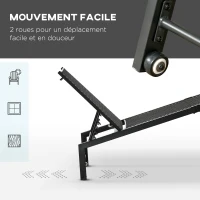 Outsunny Lot de bain de soleil et matelas d'assise - roues dossier inclinable aluminium - coussin zippé déhoussable tétière(m-6)