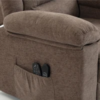 HOMCOM Oversized Riser Recliner Chair with Massage and Heat, Power Lift Recliner for Elderly with Wide Seat and Back, Brown(m-12)