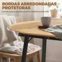 HOMCOM Mesa de Jantar Extensível Oval para 4-6 Pessoas com Pés de Ferro e Bordos Arredondados Carvalho(m-6)