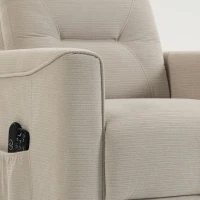 HOMCOM Relaxstoel met elektrische opstahulp, massage en warmte, chenille fauteuil met pocketvering, greige(m-13)
