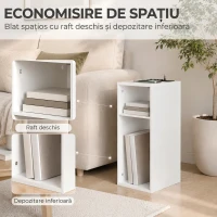 HOMCOM Set de 2 Măsuțe de Cafea Moderne cu 2 Prize AC și 2 Porturi USB, Alb(m-6)