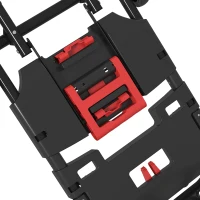 HOMCOM Diable et Chariot de Transport à Roulettes Pliable 2-en-1, Charge Max 120 kg, Base Rabattable, Acier, 83x44x78cm, Rouge(m-15)