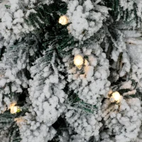 HOMCOM Set van 3 besneeuwde kunstkerstbomen met verlichting, PVC-takken en warmwitte leds(m-10)