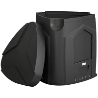 Outsunny Composteur de jardin, 240L, bac à compost extérieur, en polypropylène, 3 Portes, 66 Aérations, 78 x 75 x 78 cm, Noir(m-1)