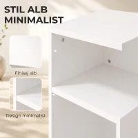 HOMCOM Set de 2 Măsuțe de Cafea Moderne cu Raft Deschis, Alb(m-7)