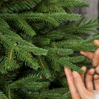 HOMCOM Sapin de Noël Artificiel 180 cm, Arbre de Noël, 2081 Branches Articulées en PE et PVC Ignifuge, Support en Bois Robuste(m-11)