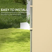 Outsunny Set of Two 3 x 3(m) Replacement Zipped Gazebo Walls - Beige(m-7)