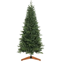 HOMCOM Sapin de Noël Artificiel 180 cm, Arbre de Noël, 1162 Branches Articulées en PE et PVC Ignifuge, Support en Bois Pliable(m-18)