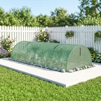 Outsunny Mini Serre de Jardin mini serre tunnel à tomates 200 x 80 x 45 cm Acier PE Anti-UV 4 portes en filet enroulables vert(m-11)