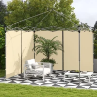 Outsunny Set of Two 3 x 3(m) Replacement Zipped Gazebo Walls - Beige(m-2)