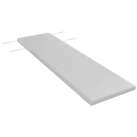 Outsunny Coussin d'extérieur pour chaise Longue Coussin Bain de Soleil Rectangulaire avec appui-tête 196 x 63 cm, gris clair(m-11)